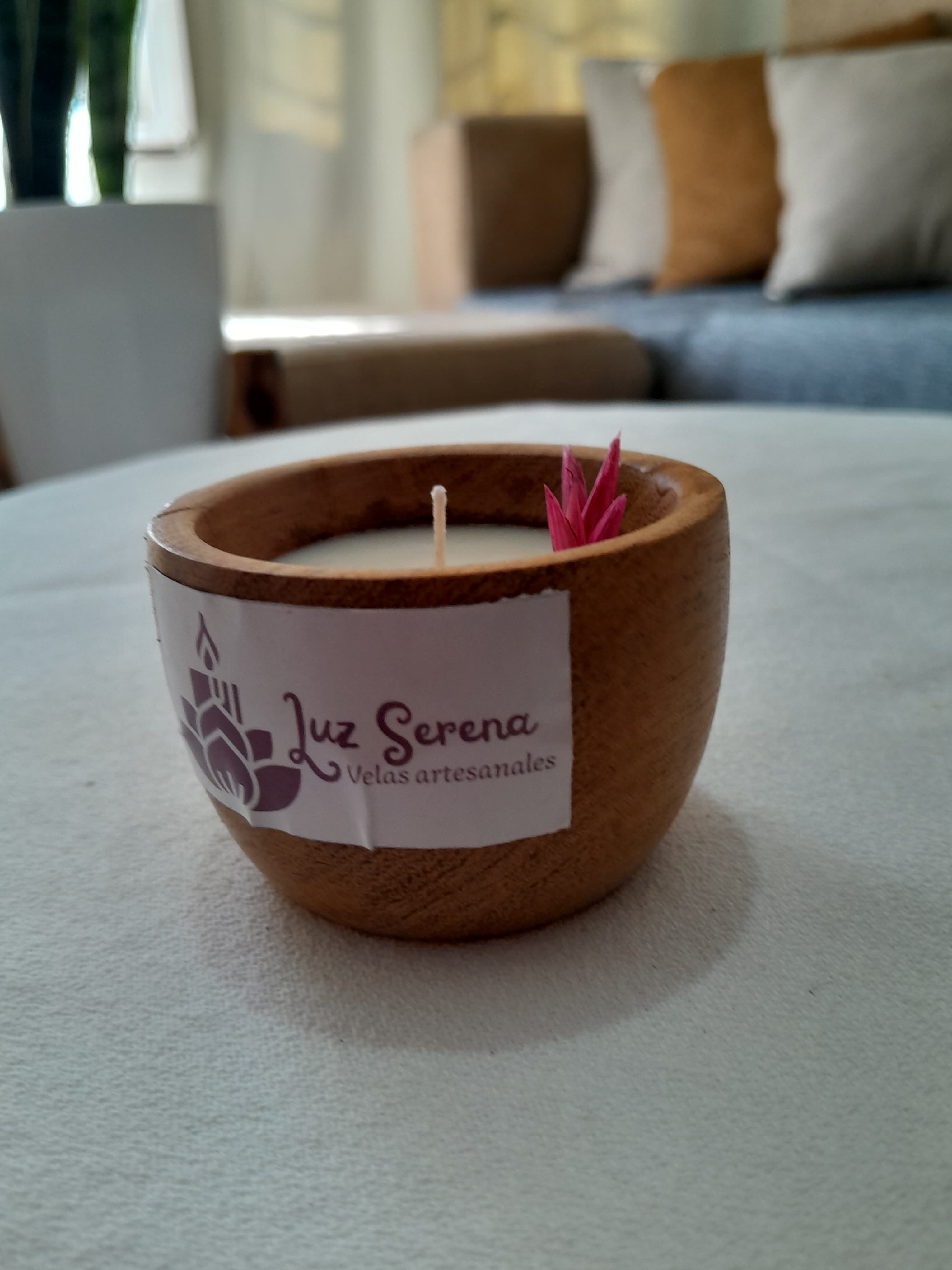 Vela en cuenco de madera 2